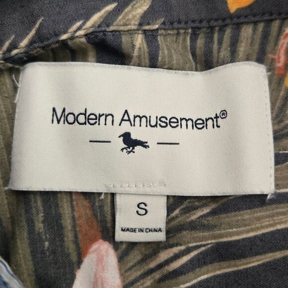 Modern Amusement Mens Short Sleeve Hawaiian Shirt Tropical Hibiscus Small - Picture 7 of 9